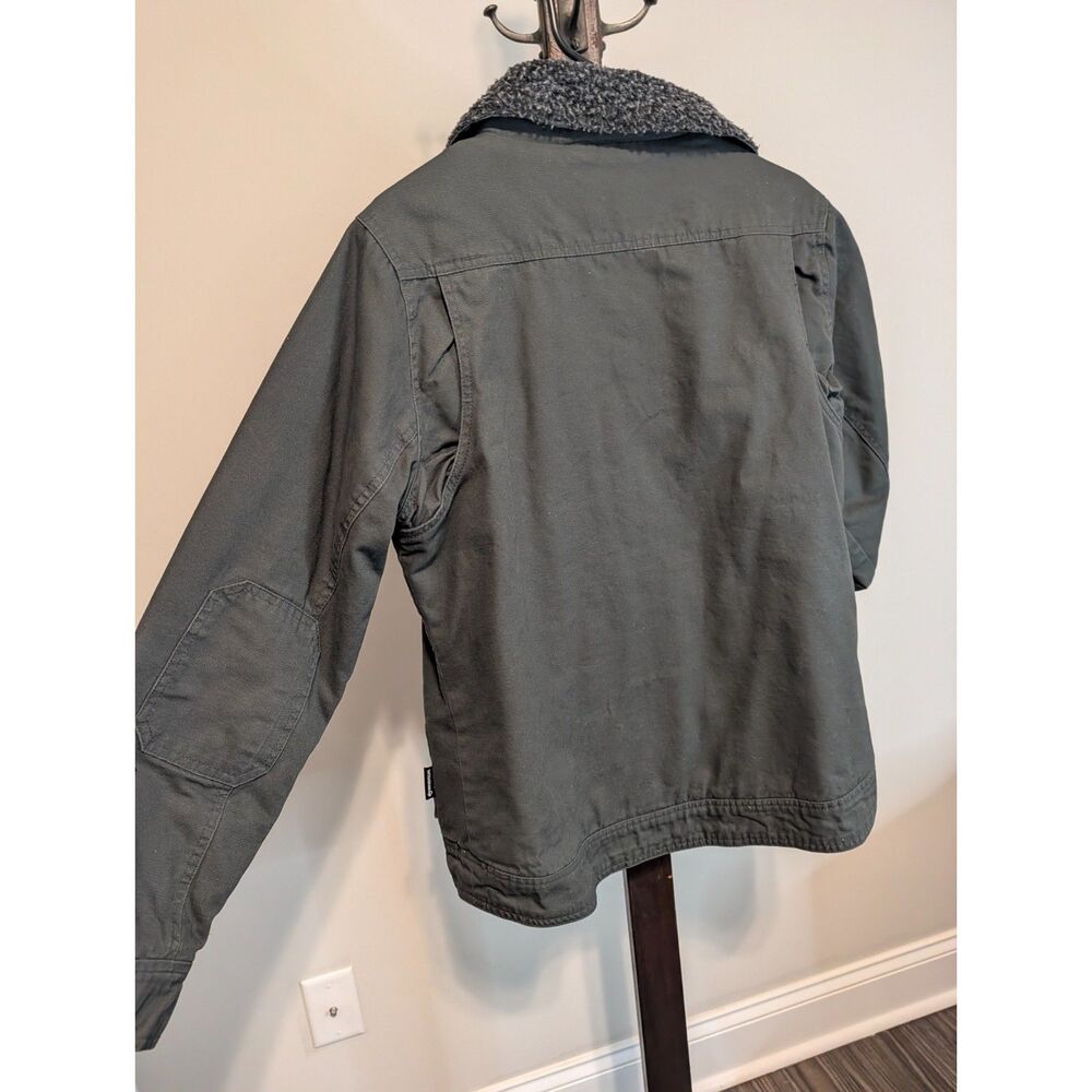 Wolverine Sherpa Collar Canvas Jacket Men's Medium Olive Green Full Zip Workwear - Picture 5 of 7
